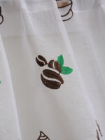 Cortina Corta De Tule Para Ventana Decorativa Con Bordado De Granos De Café 1PC Decoración Para Sala De Estar Y Café Tienda - details 7