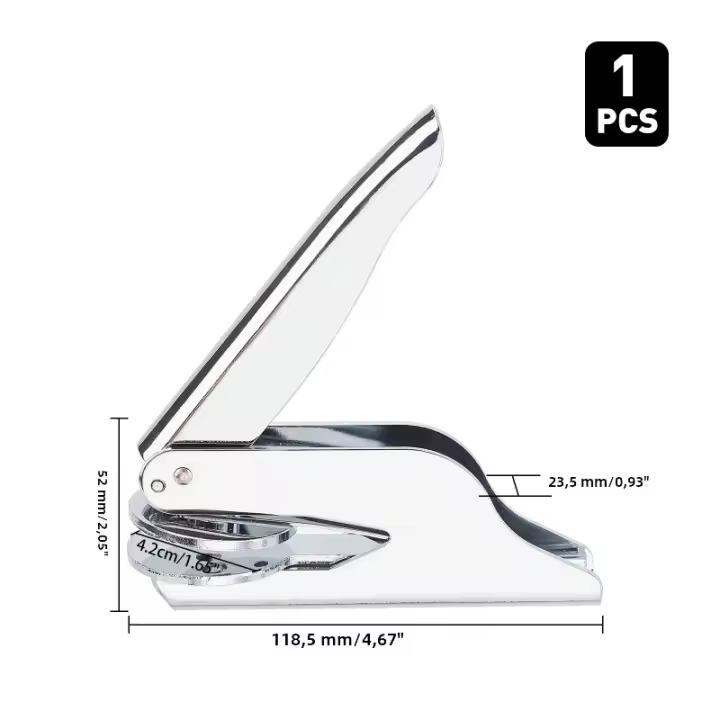  Sellado De Acero Inoxidable Embossing 4.2cm(1.6 Pulgadas) Estampillo De Mano Para Libros Sobres Servilletas (espaciador Grabado Excluido) - 1