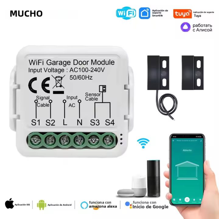 Controlador De Puerta De Garaje Inteligente Tuya Zigbee/WiFi Con Control Remoto Por Voz Compatible Con Alexa Y Google Home Assistant - 1
