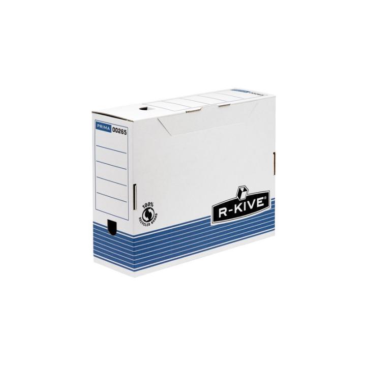 Fellowes - 0026501 Blue Storage Box, White File Organizer for Documents, Durable Plastic, Ideal for Office and Home Organization.