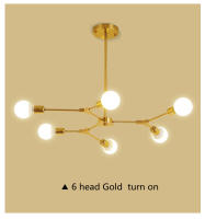 Lámpara De Techo Moderna Y Minimalista Ajustable En Ángulo Negro/Oro Chandelier Pendente Iluminación Metal E27 Fuente De Alimentación DC - details 10