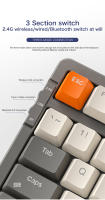 Teclado Mecánico De Juegos Inalámbrico K8 Con Retroiluminación Hot Swappable Bluetooth 2.4G Y Cableado Rojo Lineal Para PS4 PC Win Mac Gamer - details 10