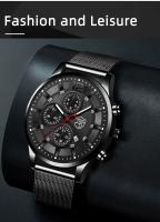 Reloj De Cuarzo Para Hombre DEYROS Minimalista De Moda Banda De Acero Inoxidable Malla Reloj Hombre Casual Negocio - details 3