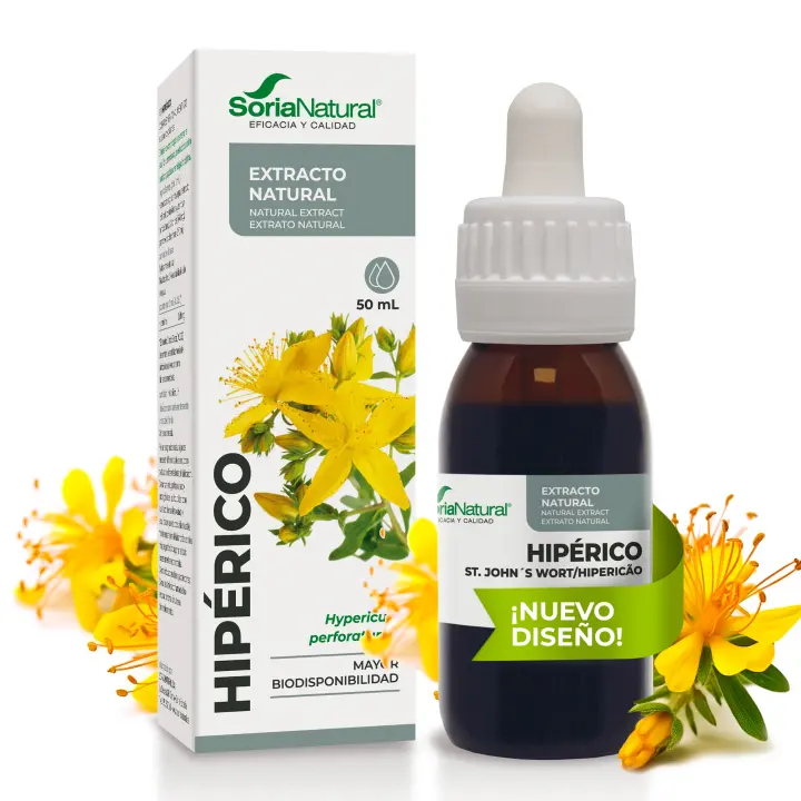 Hipérico Extracto Soria Natural - Ayuda a Reducir el Estrés y la Ansiedad, Mejora el Descanso - 50ml Gotas - 1