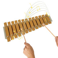 Glockenspiel De 13 Notas Xylofón Clásico Color Madera Con Teclas De Metal Y 2 Martillos Regalo Para Principiantes Y Estudiantes - details 7