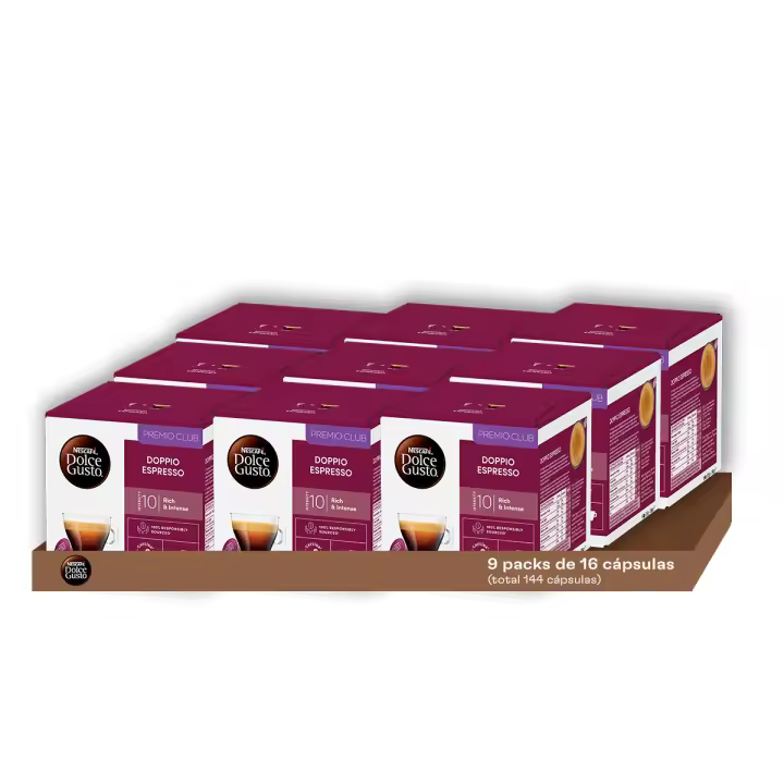 Dolce Gusto - Pack Especial Espresso Doppio (144 Unidades)  Un Golpe Doble de Sabor Oscuro y Frutal, Ideal para los que No Se Conforman con Poco. Vive la Experiencia de un Espresso Superior - 1