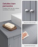 Mueble bajo Lavabo Extra Largo - Con 2 Puertas y Estantes Ajustables, Compartimentos Abiertos, Ideal para Baño, 90x30x60 cm - details 13
