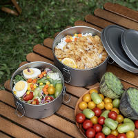 Caja De Comida De Viaje Multifuncional De Titanio Boundless Voyage Con 2 Tapas Para Picnic Almuerzo Escolar Almacenamiento De Alimentos - details 5