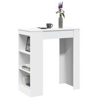 vidaXL Mesa alta con estantes madera ingeniería blanca 95x47x103,5 cm en color Blanco/Gris hormigón/Gris sonoma y más | estructura resistente ideal para salón dormitorio o estudio - details 0
