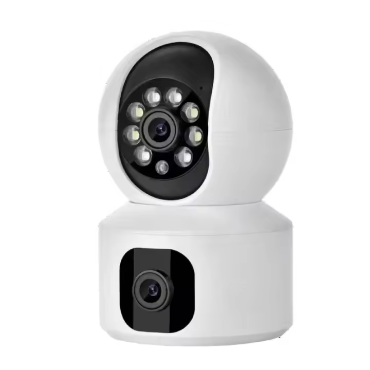 Cámara IP 4K 6MP WiFi Con Pantalla Dual Monitor De Bebé Detección De Movimiento Y Vigilancia Nocturna En Color Detecta Sólo Humanos - 1