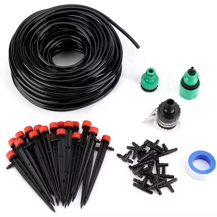 Kits de Riego por Goteo, Kit de Riego automático de 25 m, Systema automático de Riego por Goteo Terre, adortado para plantas de winteradero, Jardín céped. Aspersor. - 1