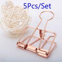 5Pcs Clips De Papel Oro Rosa Para Oficina Y Escuela Suministros De Enlace Para Documentos Y Archivos Clips De Metal Para Bolsas Y Carpetas - details 0