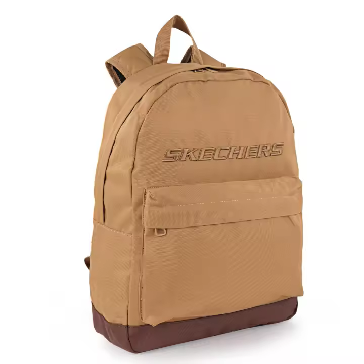 Mochila Marrón Camel Lisa Skechers Básica 31 x 41 x 15 cm Fabricada en Nylon Licencia Oficial 100% Original - 1