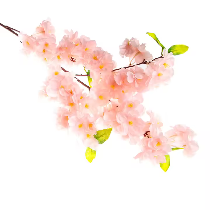 4 Ramas De Sakura Artificiales Flor De Cerezo Para Decoración De Hogar Y Bodas Flores Silken Falsas Estilo Japonés - 1