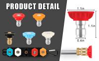 Juego De Tornillos Para Lavadora De Presión Con Soporte De Boquilla 5 O 7 Grados Kit De Lavado a Frotar 4000 PSI Conexión Rápida 1/4 Pulgada - details 1