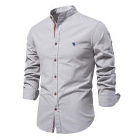 Camisa AIOPESON Para Hombre 100% Algodón De Calidad Superior Estilo Casual Manga Larga Color Sólido Primavera Y Otoño - details 2