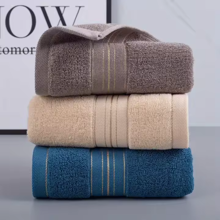 Luxury 100% Cotton Hand Towels - Super Absorbent, Knit Fabric, Modern Striped Pattern, 500 GSM - Perfect for Bathroom, Face, and Hair - Ideal for Home, Hotel Souvenirs & Holiday Gifts - 1