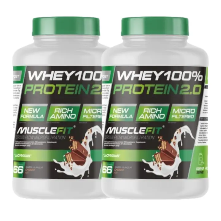 Pack 2 x Whey 100% Protein 2kg + (regalo) - MuscleFit│MUSCLECULT│Incremento de masa muscular│Proteína│Mas musculo - 1