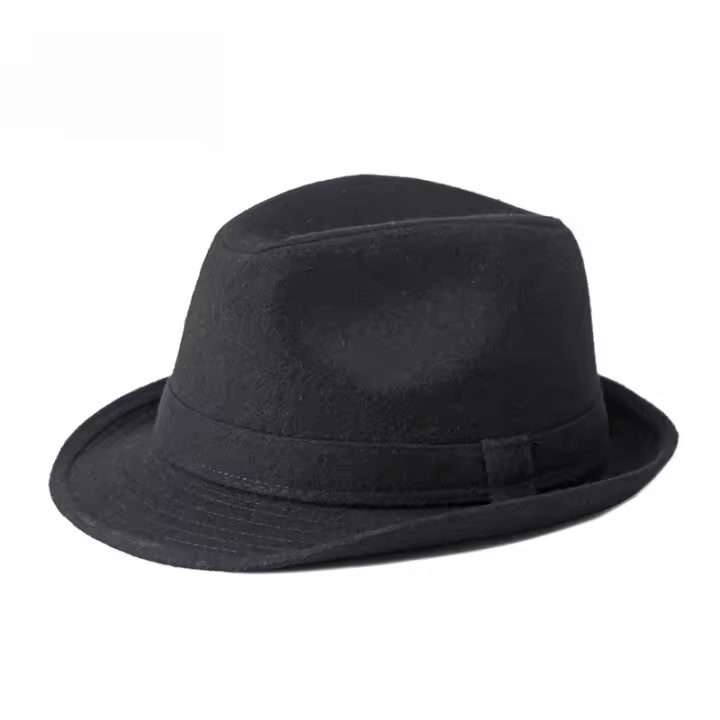 Sombrero De Lana Genuino Para Hombre Estilo Británico Retro Sencillo De Color Puro Sombrero De Jazz Casual Para Adultos - 1