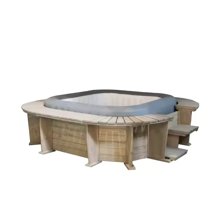 K2O Spa Hinchable con Estructura de Madera Panelada K2O Seychelles 250x275x71 cm para 4-6 personas con Hydrojets - 1