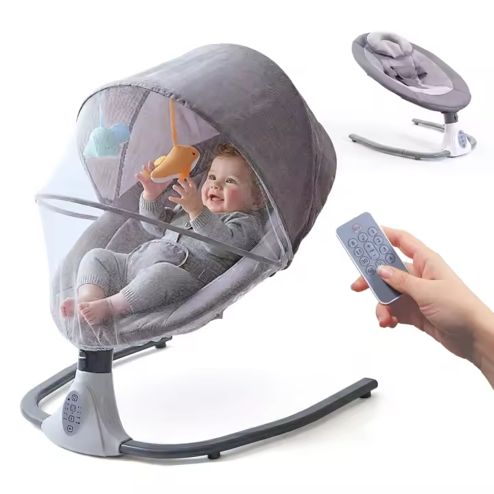 Hamaca eléctrica para bebé Mobiclinic Mecedora Velocidad Ajustable Barra de Música y Juguetes Arnés 3 Puntos Mosquitera Tuktuk - 1