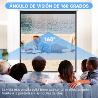 HOMCOM Pantalla de Proyector Manual 99 Pulgadas Pantalla de Proyección Portátil Formato 1:1 para Interior y Exterior Cine en Casa Patio 178x178 cm Blanco - details 1