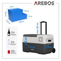 AREBOS Caja refrigerada 27 L con ruedas coche nevera APP congelador caja camping - details 7