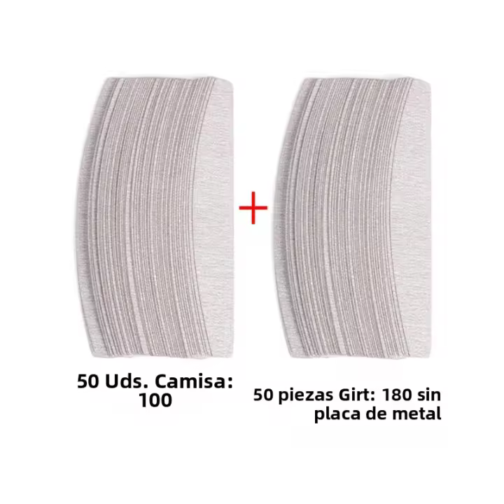 100Pcs Papel De Hierro Para Uñas Con Mango De Metal Removible  Bufet 100/180 Puntas Doble Cara Manicura Arte De Uñas - 1