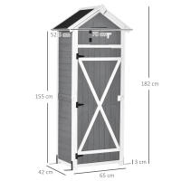 Armaria de Jardín with Puertas y Techo, Caseta de Madera para artículos de seguridad, Gris, 78x52,5x182cm, ideal para guardarse cosas en El Jardín y Mesa plegable - details 4