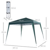 Carpa plegable para Fiestas de 2,4x2,4 m with Protección UV, plegable y portátil, incluye Bolsa de Transporte para Jardín y balcón, Maple Green - details 6