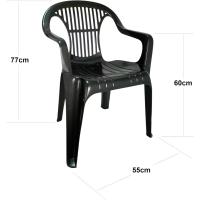 COSHANO Set de Sillas plasticas para Terraza, Jardín, Patio, Playa, Camping, apilables (2X Gris Antracita) - details 1