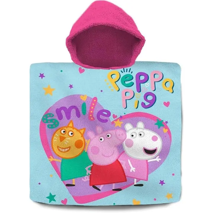 Poncho toalla niños 100% algodon de Peppa Pig, Toalla de Playa Infantil de  Peppa Pig con Capucha Toalla de Baño Poncho Toalla Poncho para Niñas Niños de 2 a 8 años de 60cm x 60cm, 300gsm - 1