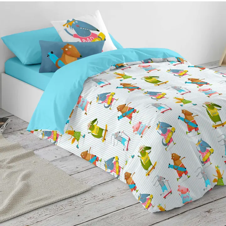 NATURALS - Funda Nórdica Estampada - 100% Algodón Extrasuave - Incluye Funda Edredón+ 1  Funda de Almohada - Fabricado en España - Modelos Infantiles - Cama 90/105 - 1
