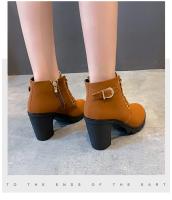 Botas De Tacón Alto Para Mujer Primavera Invierno Calidad Superior Con Cordones Moda Europea Zapatos De Mujer PU Botas Con Plataforma Entrega Rápida - details 2