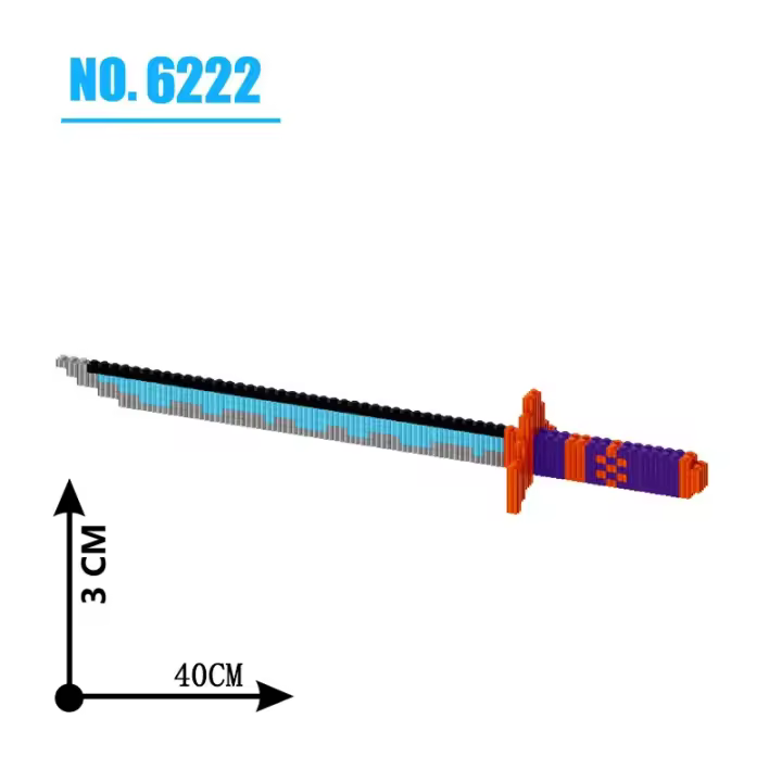 Bloques De Construcción Samurai 480Pcs Ninja Katana De Anime Japonés Con Hoja De Mariposa Juguetes Para Niños Y Adultos Bricks De Plástico Micro Bloques Auto-Desbloqueables - 1
