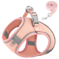 Harnés De Nylon Para Perros Y Gatos Pequeños Y Medianos Conjunto De Correa Reflector Y Harnés De Malla Para Verano Ajustable Para Chihuahua - details 11