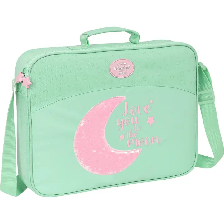 SAFTA | CARTERA EXTRAESCOLARES BLACKFIT8 "MOON" - Cartera Extraescolares Licencia Oficial - Diseño Moderno - Ideal para Libros y Material Escolar - Material Duradero - Correa Ajustable - 1