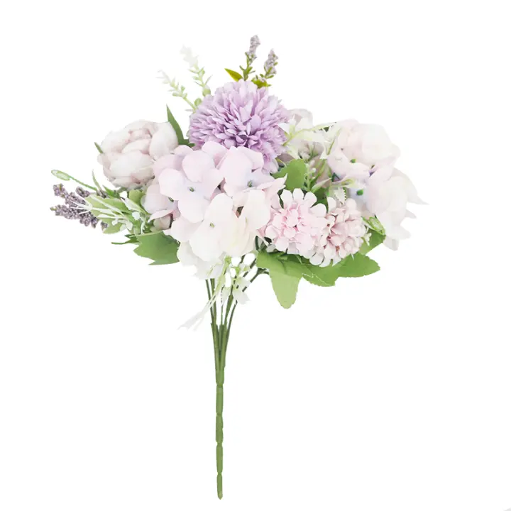 Ligera Y Económica Bouquet De Flores Artificiales De Seda Hydrangea Peony Para Decoración De Navidad En Casa Fiesta De Boda Accesorios DIY Para Jardín - 1