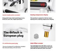 Grifo Eléctrico ZEXEF Calentamiento Instantáneo 3000W Rotación 360 Grados Doble Función Agua Caliente Y Fría Suministros Digitales Para Baño - details 9