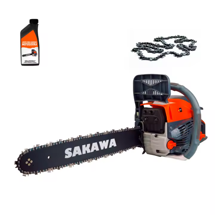 Motosierra Gasolina 58cc 16" + Aceite Engrase Cadena + Cadena CS60T SAKAWA 58cc - 1
