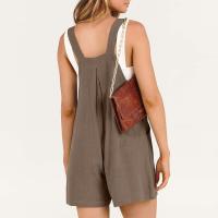 Traje De Mujer Casual De Algodón Lino Suave Con Pierna Ancha Y Bolsillos Estilo Callejero Cómodo Para Verano Color Sólido - details 37