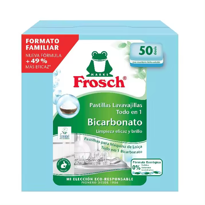 Pastillas lavavajillas bicarbonato Frosch 50 uds - 1