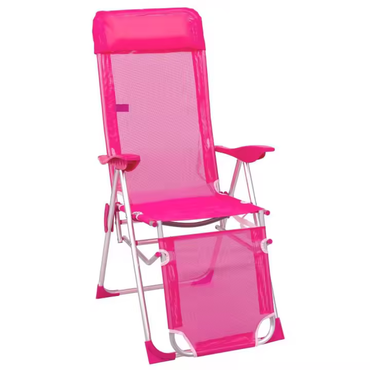 Sillón de 5 Posiciones LILI HOME Aluminio/Textileno Rosa 61x66x115cm - 1