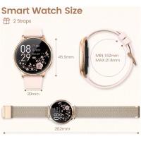 Smartwatch para Mujer - 1.39" Pantalla Táctil IPS, Impermeable, Multifuncional, 230mAh Batería, Compatible con iOS, Monitoreo de Salud (Ritmo Cardíaco, Sueño, Oxígeno en Sangre) - Estilo Deportivo, correa de acero dorada - details 2
