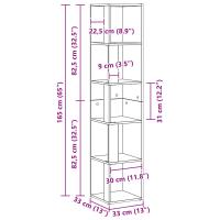 Gabinete Esquinero vidaXL Negro Roble 33x33x164,5 cm Madera - details 7