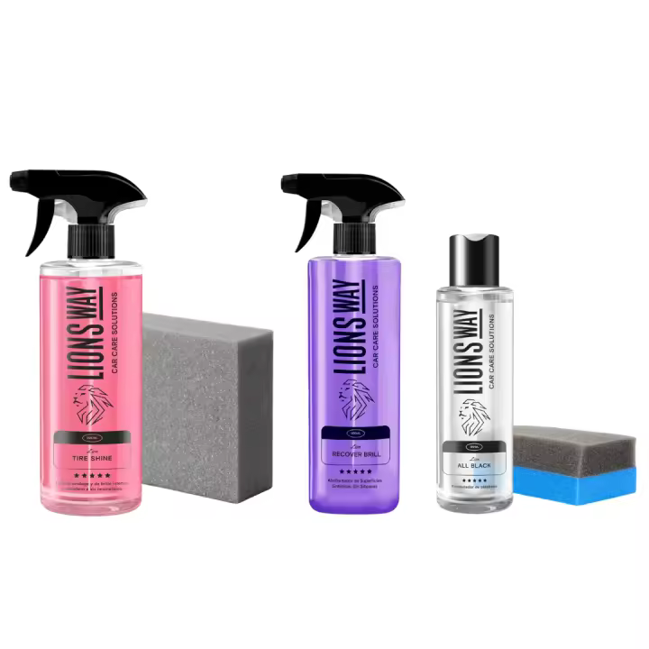 LIONSWAY - Pack Restauración de Plásticos Coche – Renueva Color, Brillo Intenso, Protección UV, Fácil Aplicación - 1