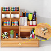 Organizador De Escritorio De Madera DIY Con Cajón Y Gran Capacidad Para Almacenamiento De Estationery Para Oficina Y Escuela - details 5