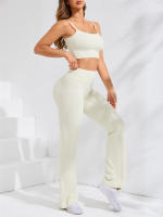 Leggings De Perna Ancha Para Mujer High Waist Yoga Fitness Gimnasio Deportes Casual Slim Elastic Waist Nylon SPANDEX Sin Bolsillos - details 2