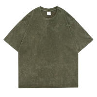 Camiseta Retro Punk 100% Algodón 230g Hombres Mujeres Vintage Manga Corta Hip Hop Suéteres Sueltos Color Sólido Casual Verano - details 10