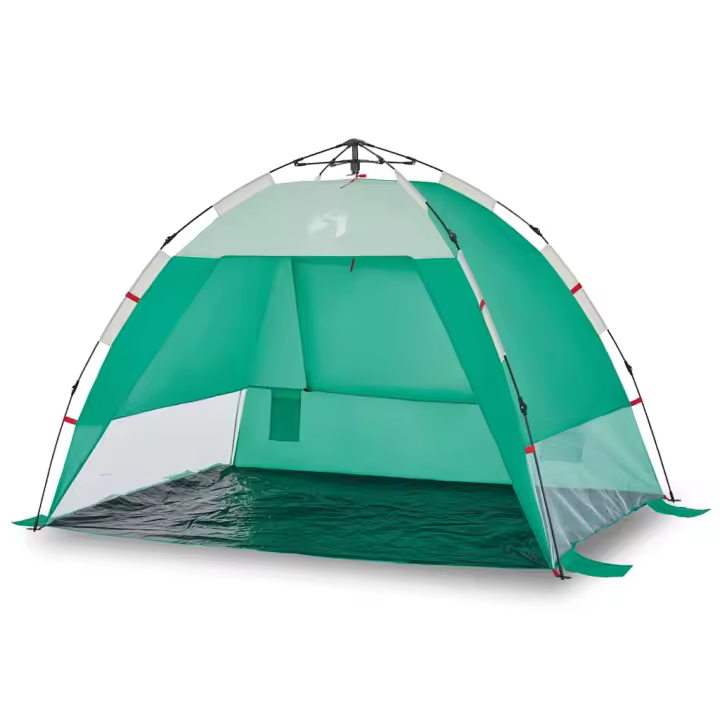 vidaXL Tienda de playa 2 personas impermeable apertura rápida verde - 1